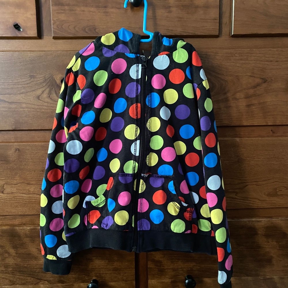 Hanna Andersson Polka Dot Girls Hoodie Hooded Sweatshirt